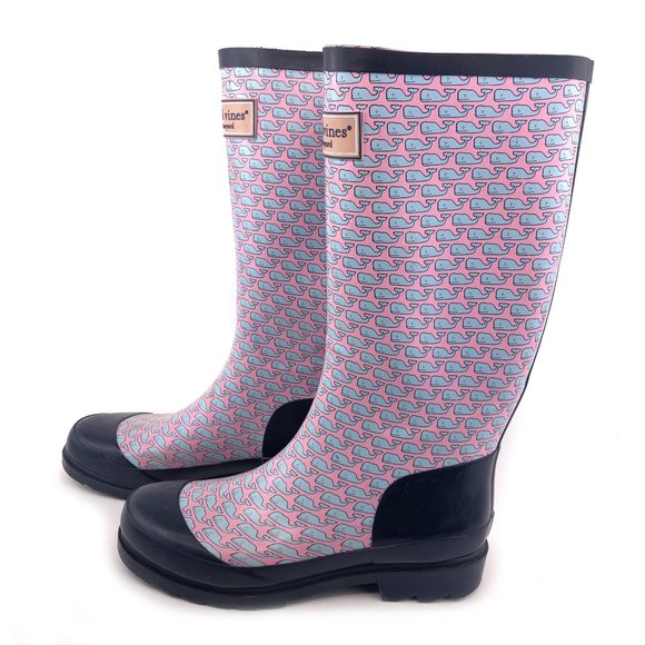 Vineyard Vines Whalies Rubber Rain Boots 7 - Picture 2 of 14